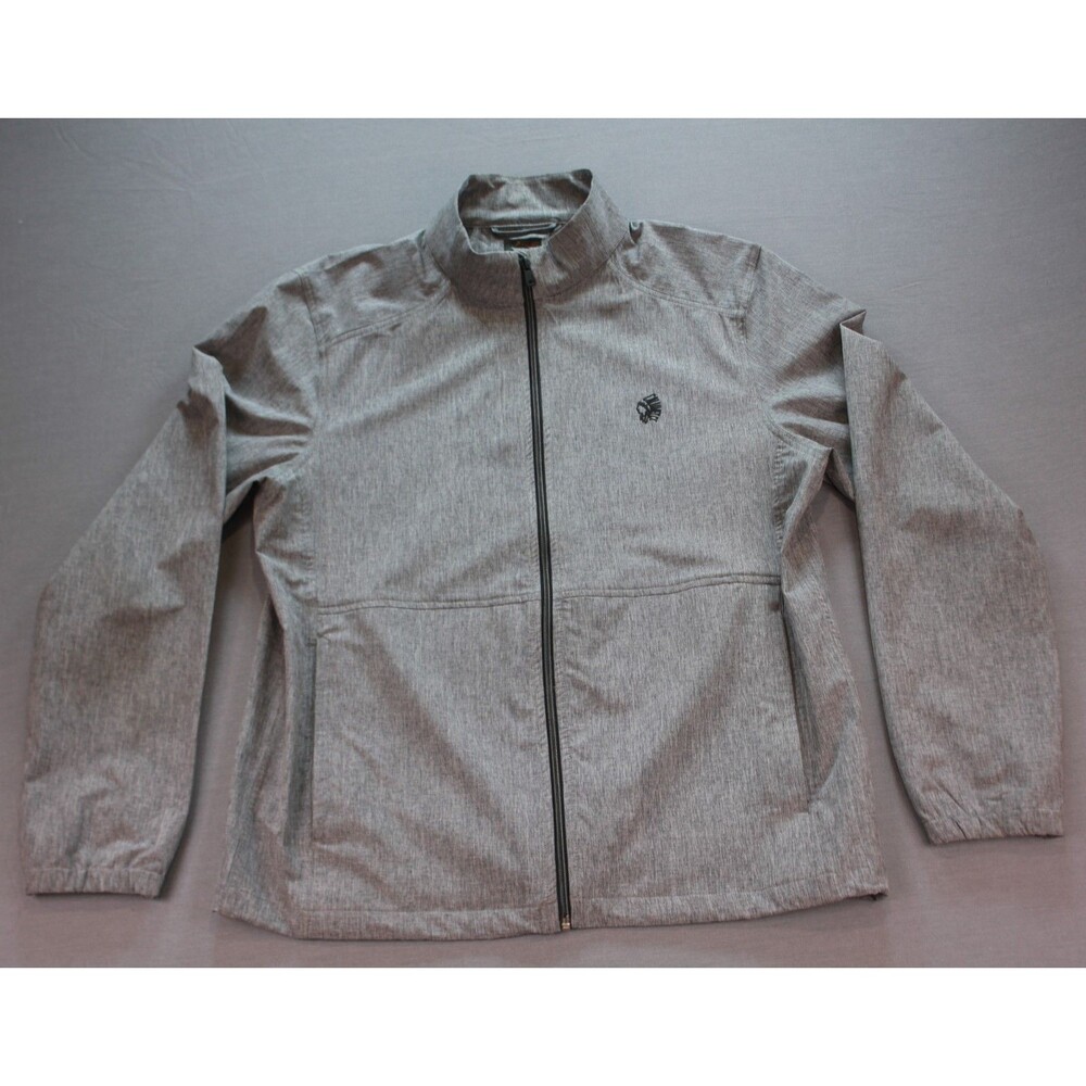Greg Norman Men's Woven Windbreaker Full-Zip Golf Jacket Gray Stretch Sz M